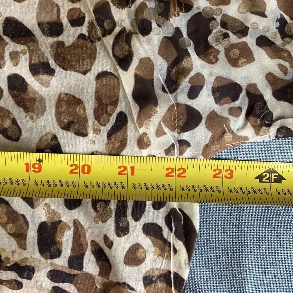 Chico’s Reverse Patchwork Flutter Split-Neck Animal Print Top size L - Picture 9 of 10